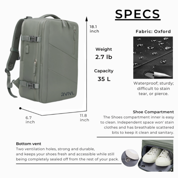 RVIVL PACK SPECS